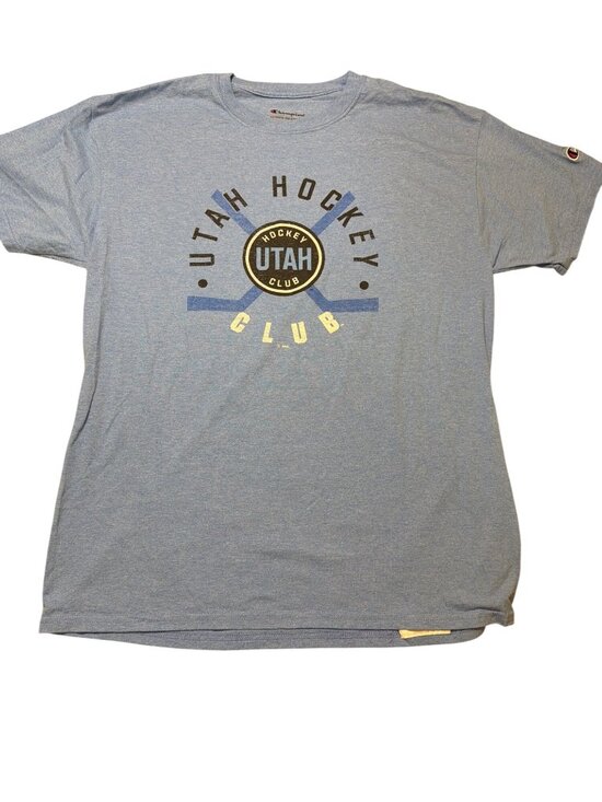Champion Other - Champion Utah Hockey Club Front Graphic T Shirt Heather Blue NHL Logo Sz M
